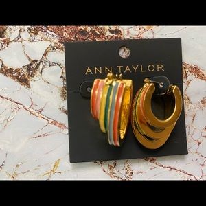 NWT Ann Taylor Pride Enamel Gold Hoops